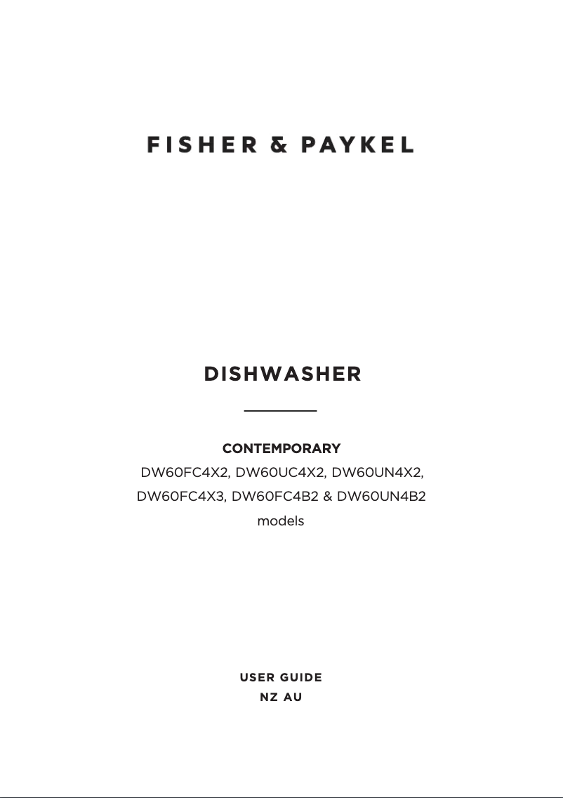 Page 1 de la notice Manuel utilisateur Fisher & Paykel DW60FC4B2