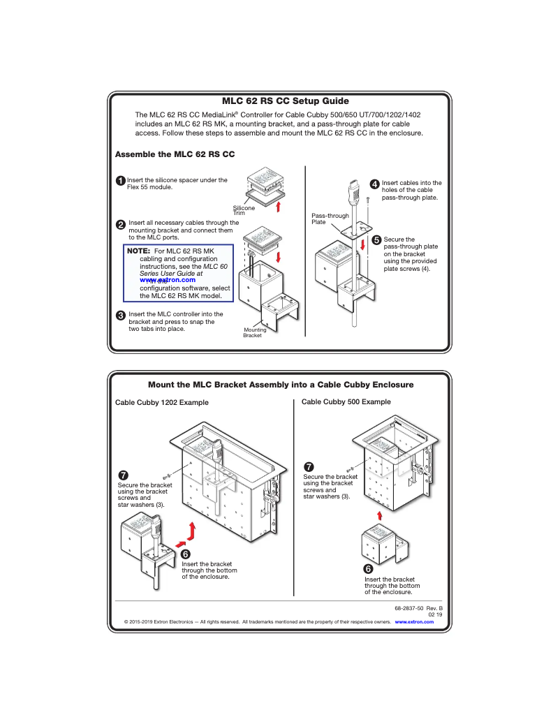 Page 1 de la notice Manuel utilisateur Extron MLC 62 RS MK