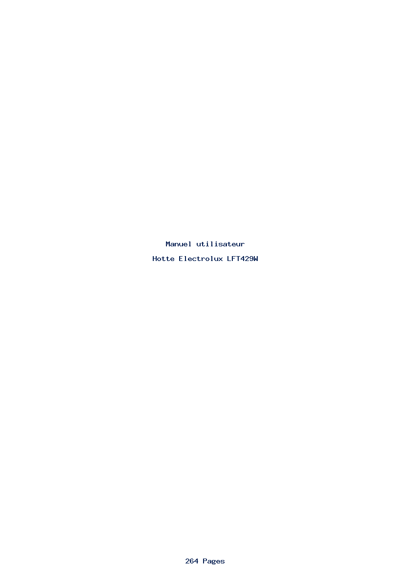 Page 1 de la notice Manuel utilisateur Electrolux LFT429W