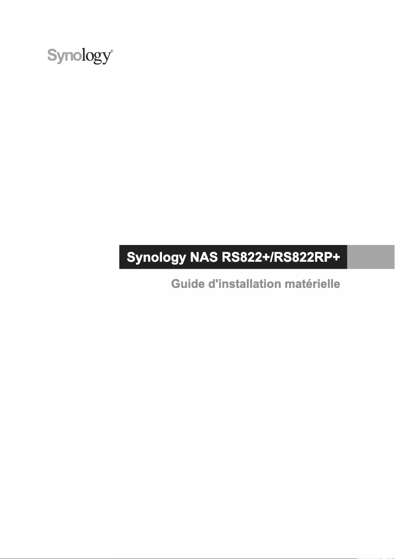 Page 1 de la notice Manuel utilisateur Synology RackStation RS822RP+