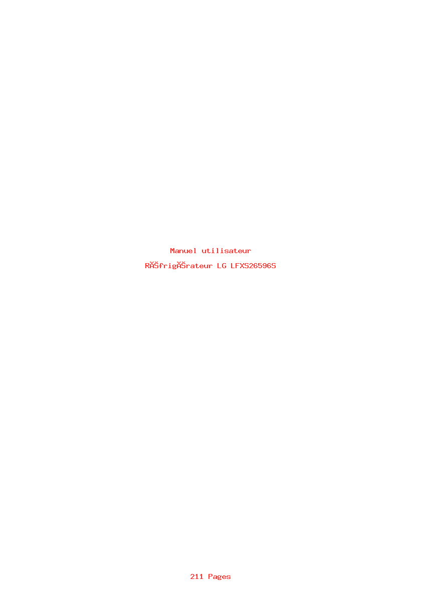 Page 1 de la notice Manuel utilisateur LG LFXS26596S