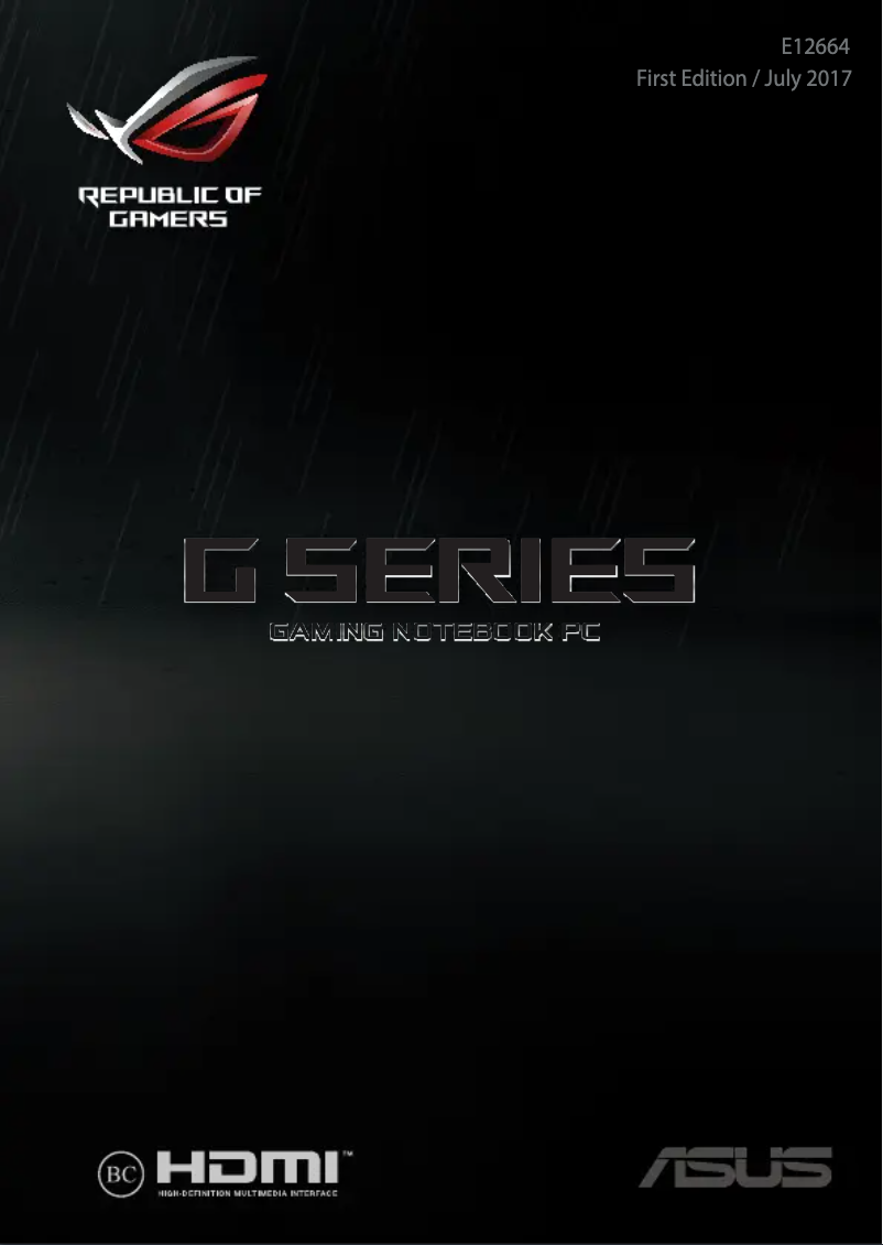 Page 1 de la notice Manuel utilisateur Asus ROG Strix GL703GM