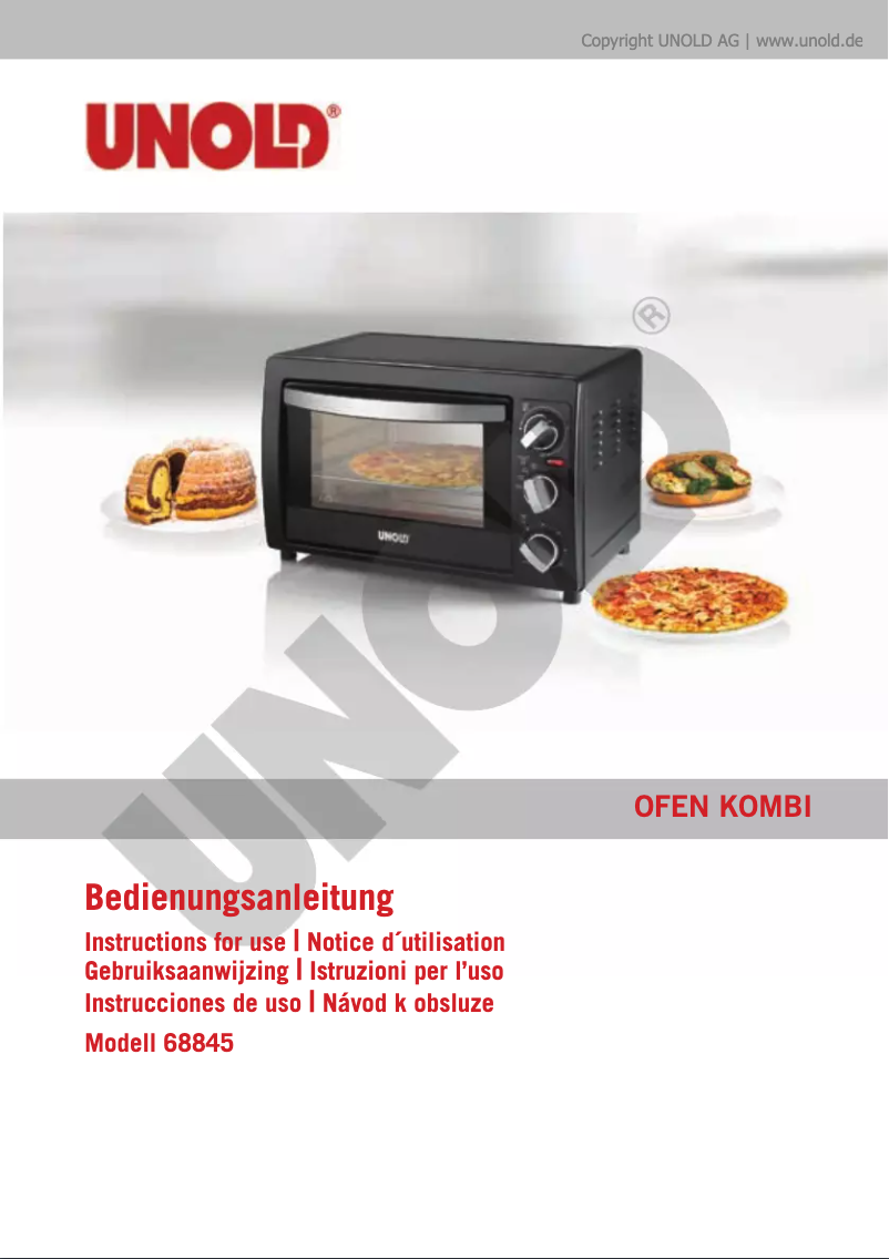 Página 1 del manual Manual de usuario Unold OFEN Kombi 68845