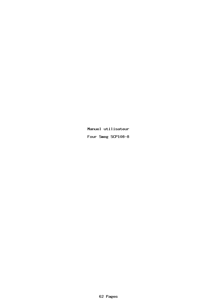 Page 1 de la notice Manuel utilisateur Smeg SCP108-8