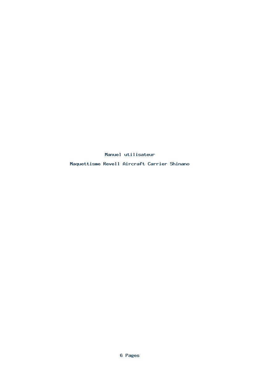 Page 1 de la notice Manuel utilisateur Revell Aircraft Carrier Shinano