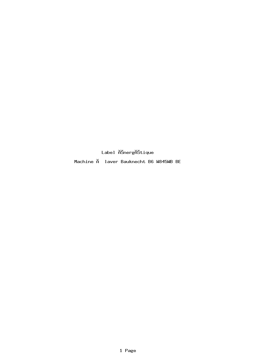 Image de la première page du manuel de l'appareil B6 W845WB BE