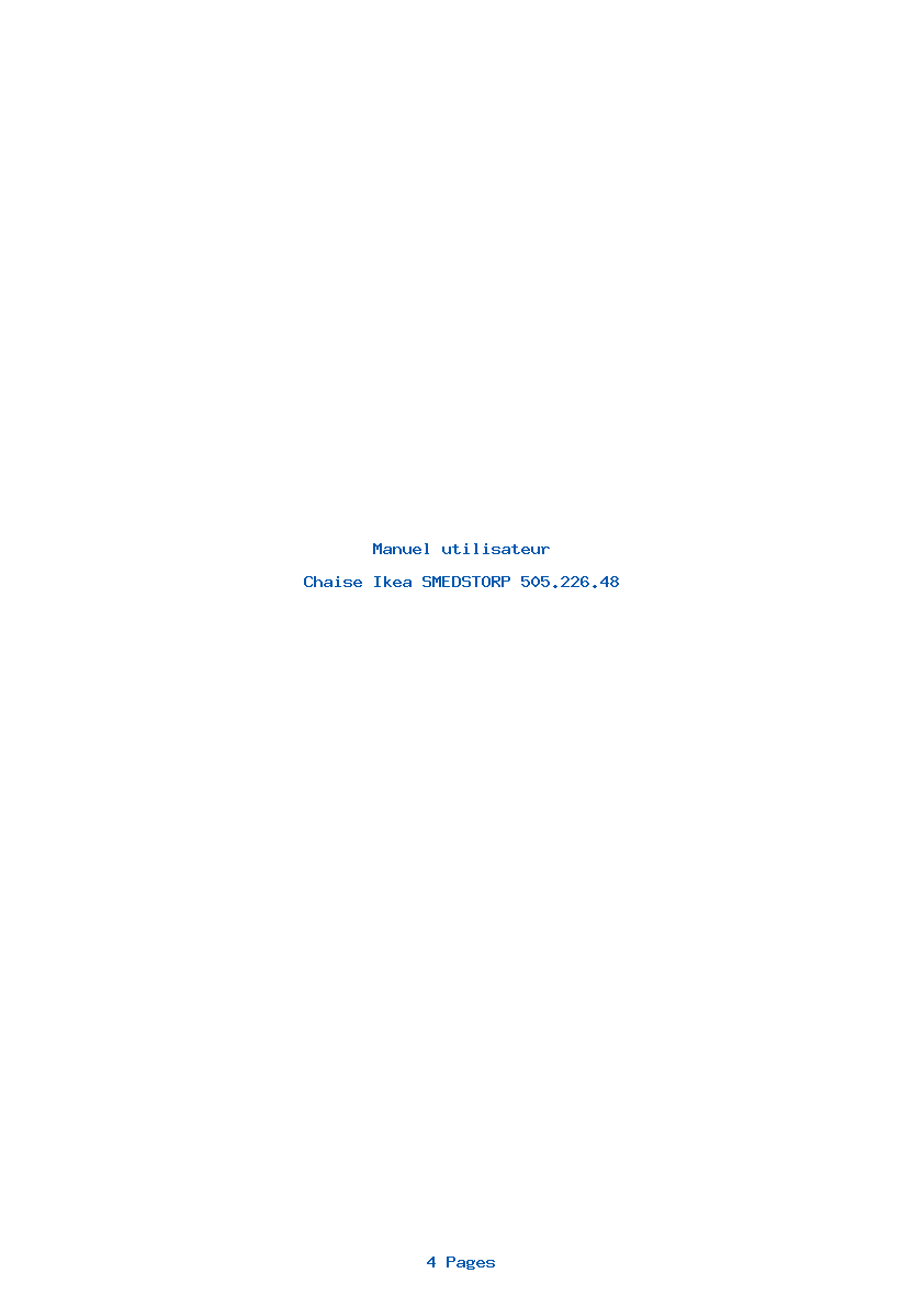 Page 1 de la notice Manuel utilisateur Ikea SMEDSTORP 505.226.48