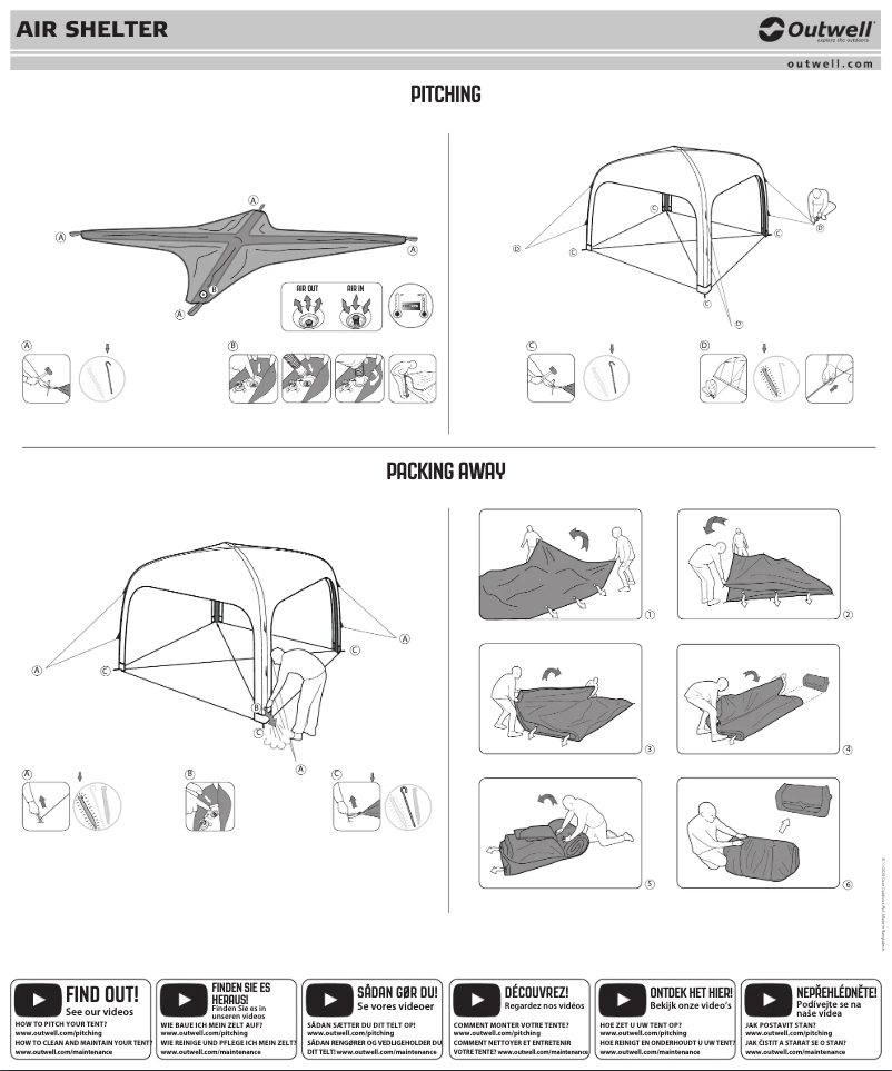 Page 1 de la notice Guide d'installation Outwell Air Shelter
