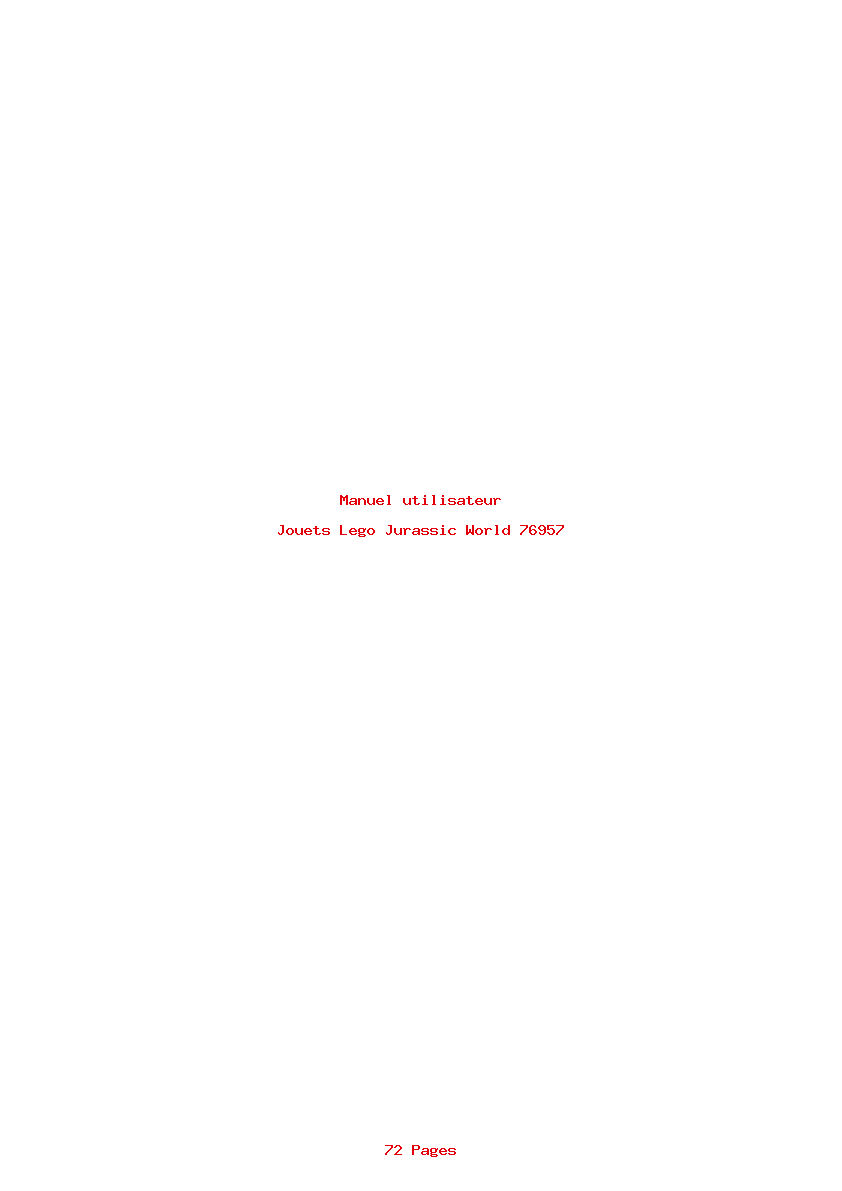 Page 1 de la notice Manuel utilisateur Lego Jurassic World 76957