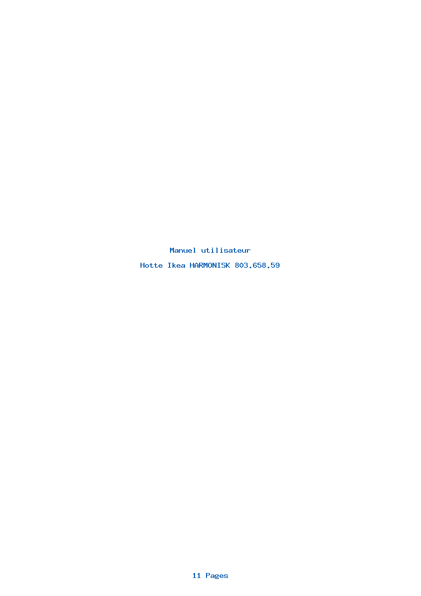 Page 1 de la notice Manuel utilisateur Ikea HARMONISK 803.658.59