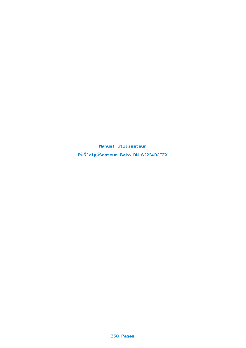 Page 1 de la notice Manuel utilisateur Beko DN162230DJIZX