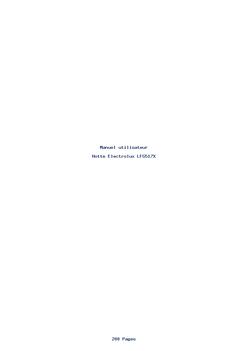 Page 1 de la notice Manuel utilisateur Electrolux LFG517X