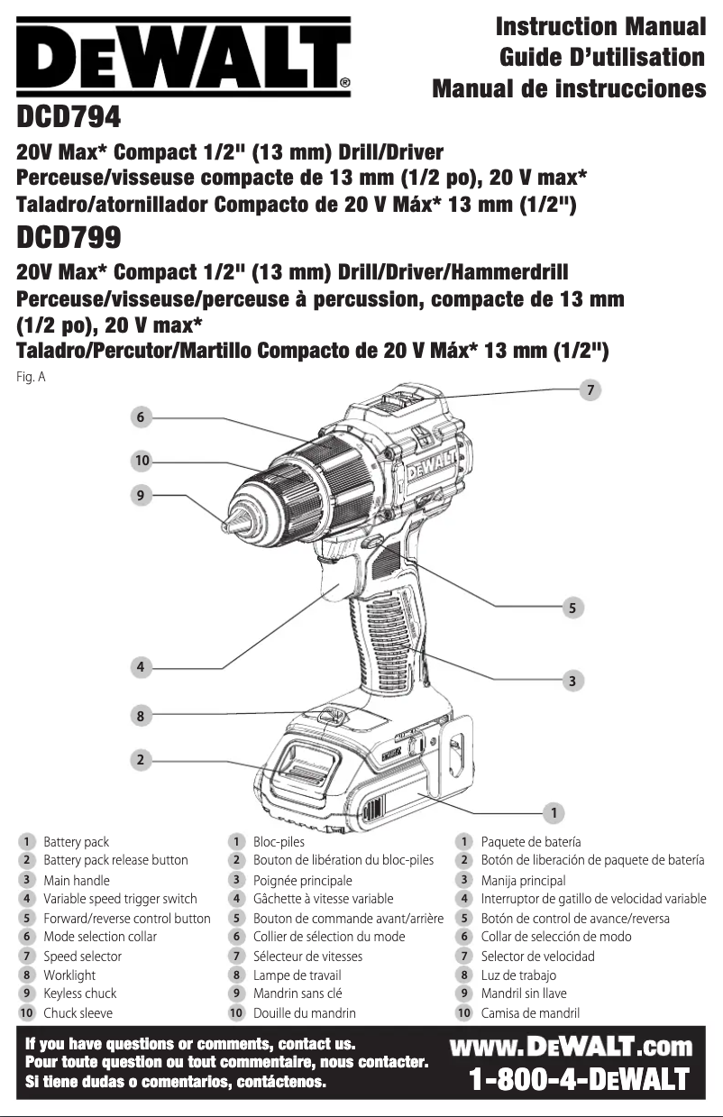 Página 1 del manual Manual de usuario DeWalt DCD775