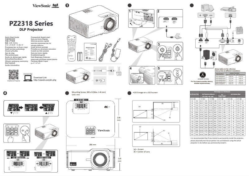 Página 1 del manual Guía de inicio rápido Viewsonic PZ2318