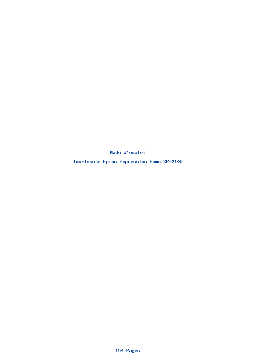 Page 1 de la notice Mode d'emploi Epson Expression Home XP-2105