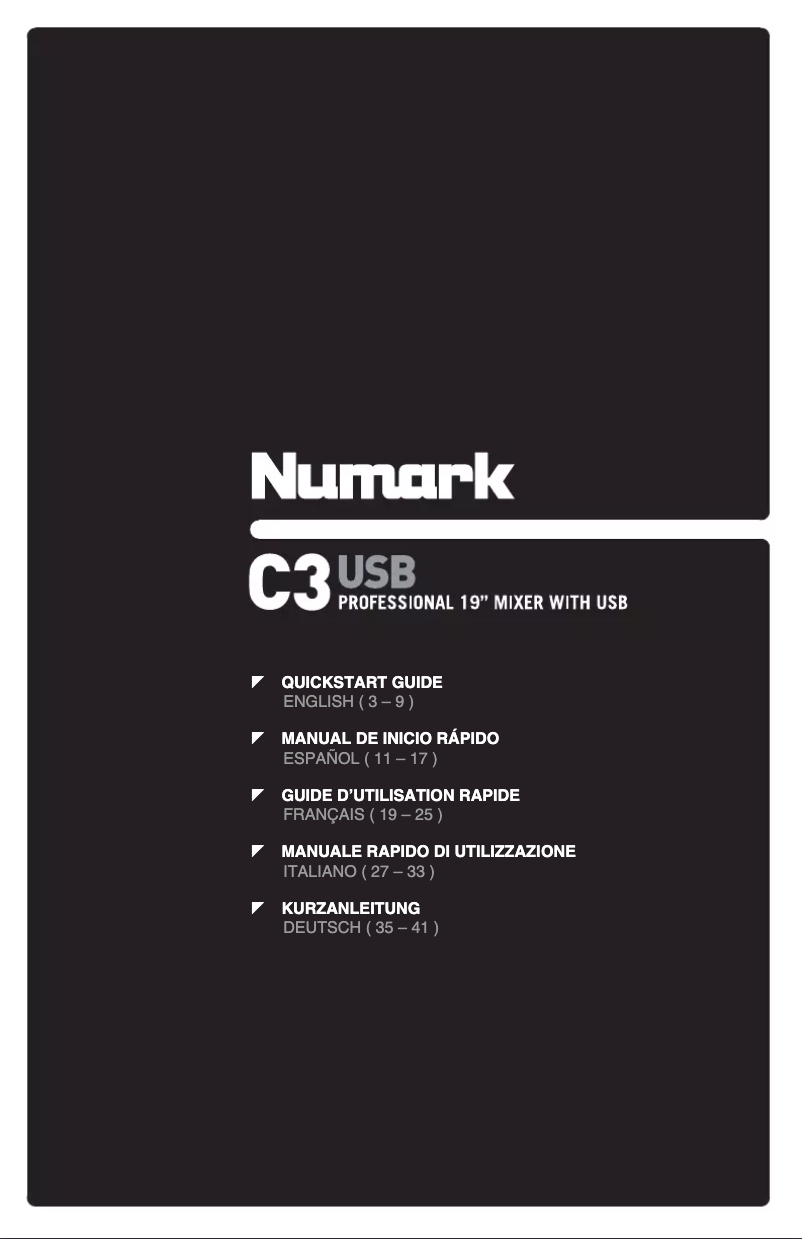 Page 1 de la notice Manuel utilisateur Numark C3 USB
