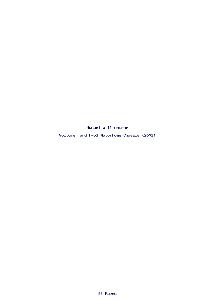 Page 1 de la notice Manuel utilisateur Ford F-53 Motorhome Chassis (2003)