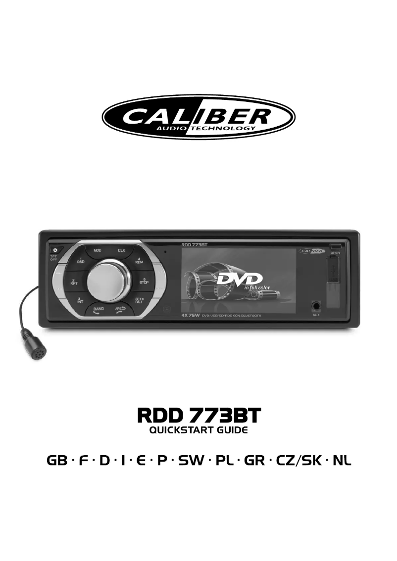 Page 1 de la notice Manuel utilisateur Caliber RDD773BT