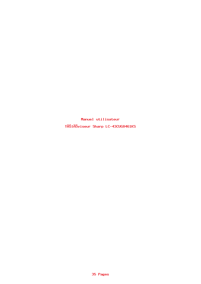 Page 1 de la notice Manuel utilisateur Sharp LC-43CUG8461KS