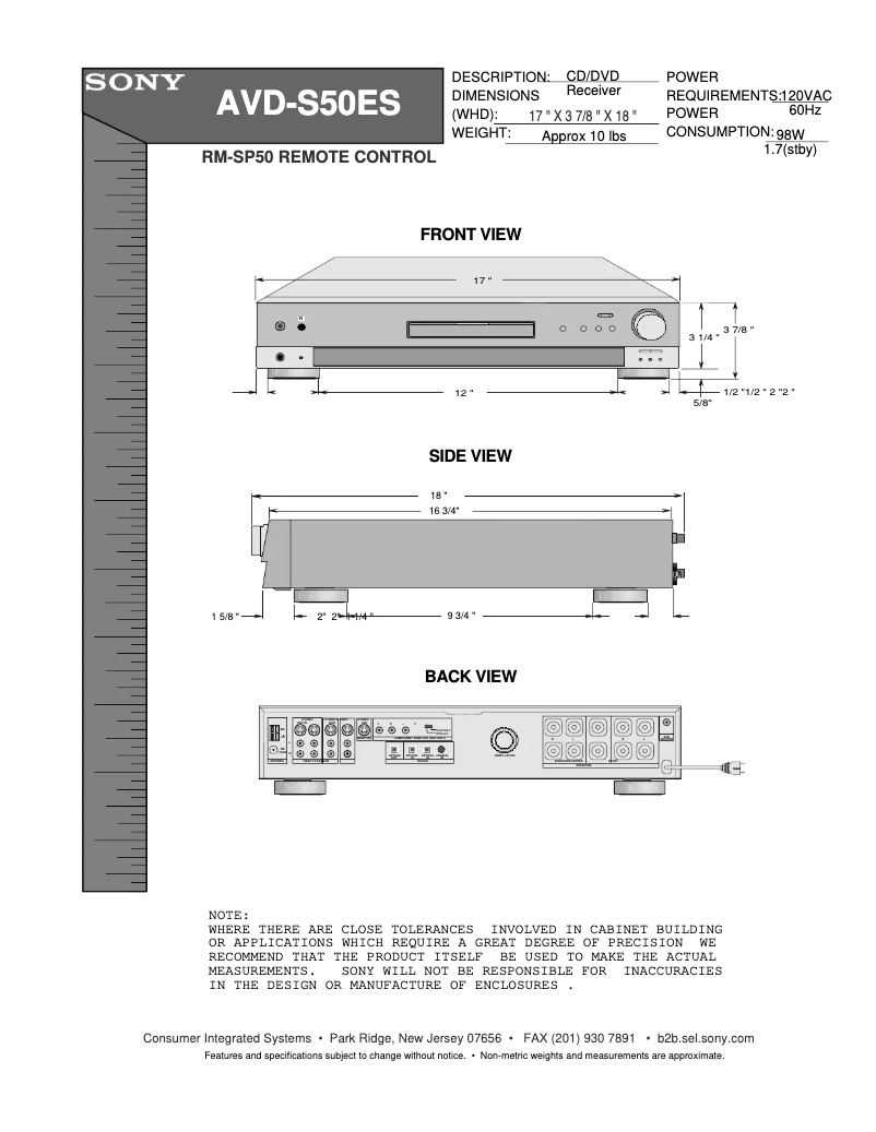 Page 1 de la notice Guide d'installation Sony AVD-S50ES