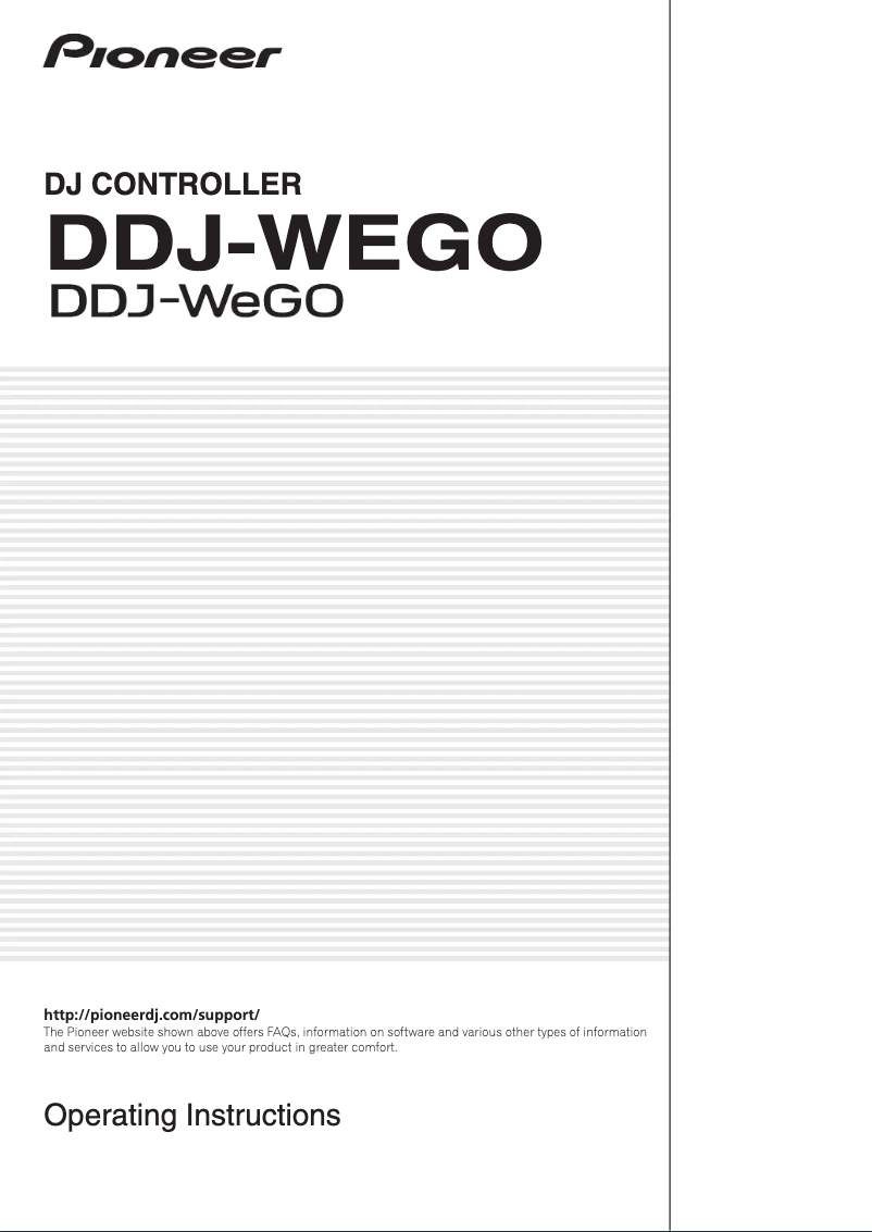 Page 1 de la notice Manuel utilisateur Pioneer DDJ-WEGO-V