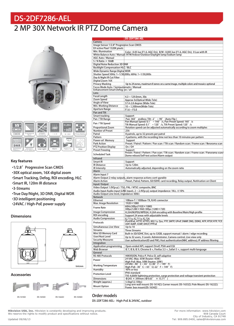 Página 1 del manual Folleto Hikvision DS-2DF7286-AEL
