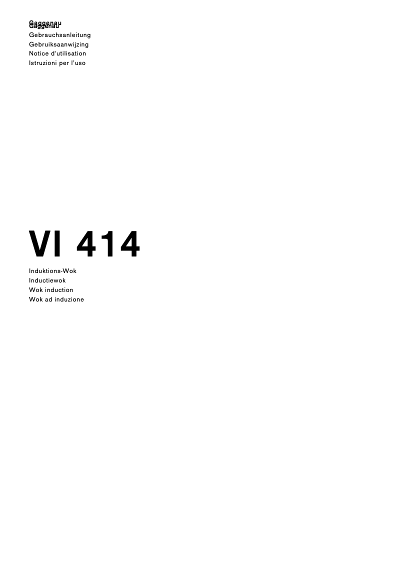 Page 1 de la notice Manuel utilisateur Gaggenau VI414110