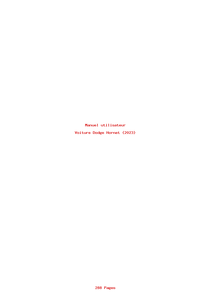 Page 1 de la notice Manuel utilisateur Dodge Hornet (2023)
