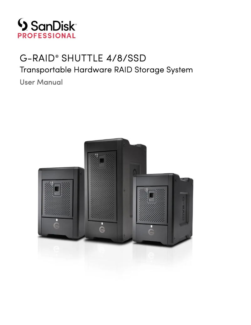 Page 1 de la notice Manuel utilisateur Sandisk G-RAID Shuttle