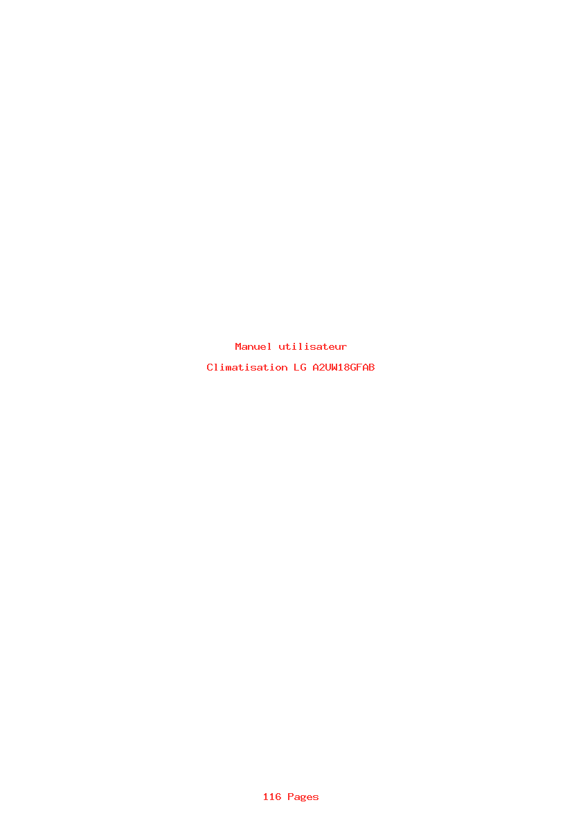 Page 1 de la notice Manuel utilisateur LG A2UW18GFAB