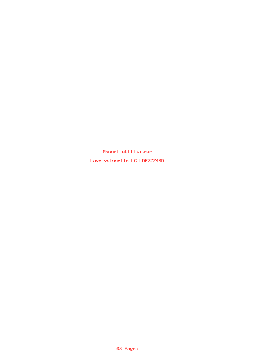 Page 1 de la notice Manuel utilisateur LG LDF7774BD