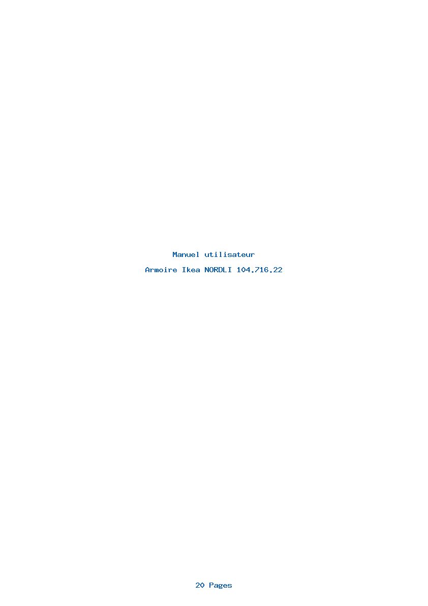 Page 1 de la notice Manuel utilisateur Ikea NORDLI 104.716.22