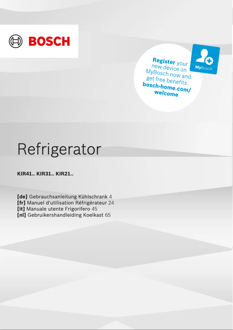 Page 1 of the manual User Manual Bosch KIR41NSE0