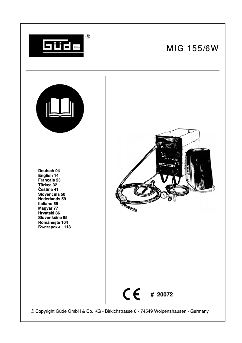 Page 1 de la notice Manuel utilisateur Güde 20072