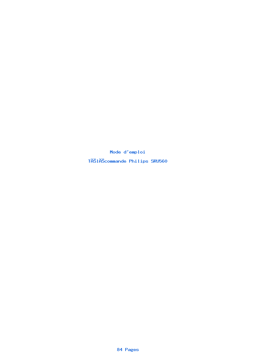 Page 1 de la notice Mode d'emploi Philips SRU560