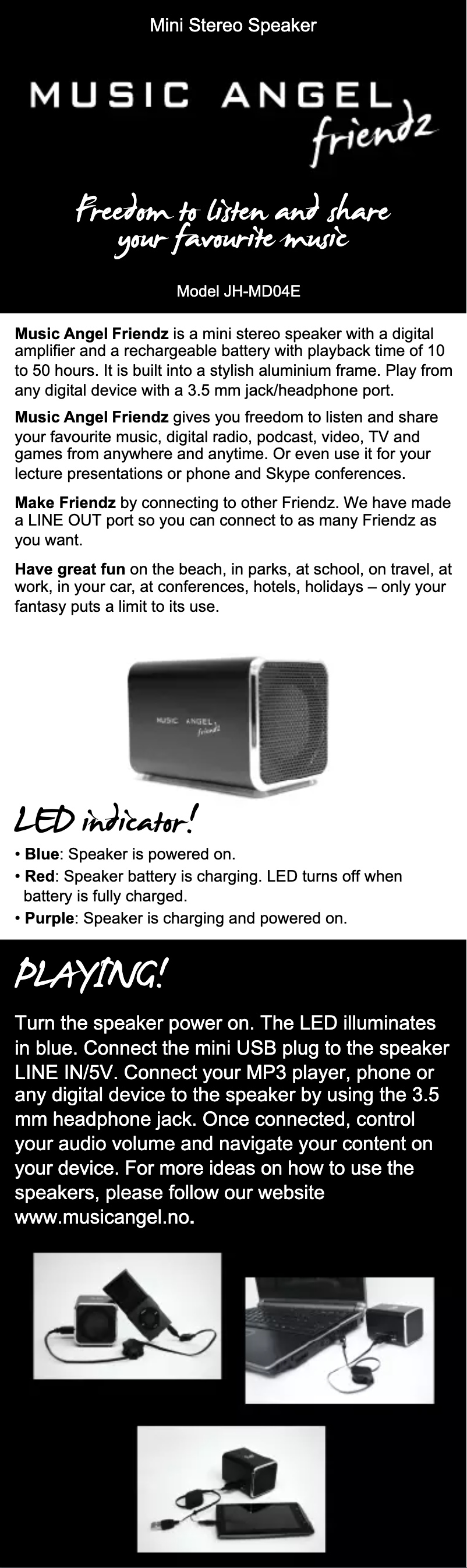 Page 1 de la notice Manuel utilisateur Music Angel Friendz FT104596