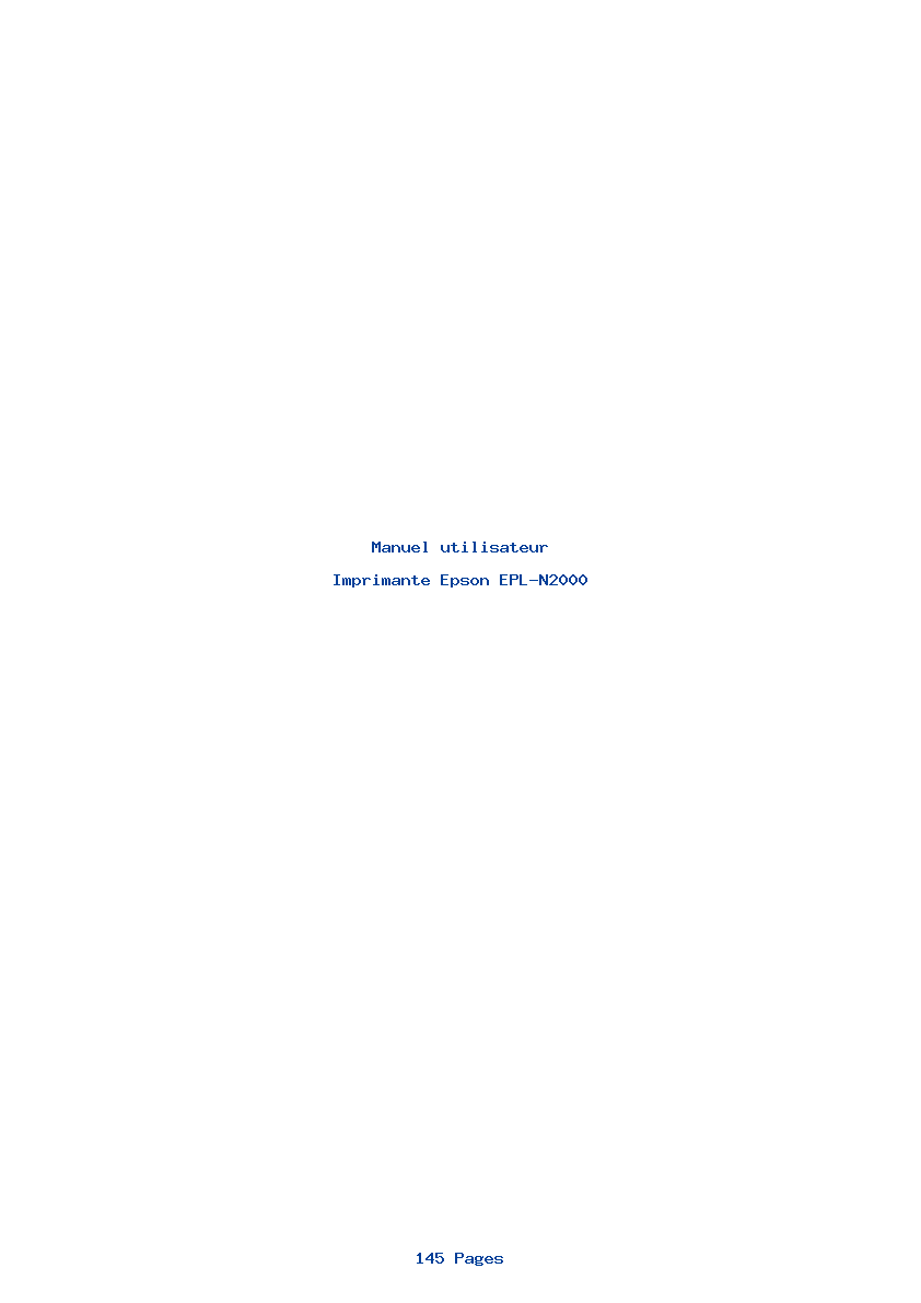 Page 1 de la notice Manuel utilisateur Epson EPL-N2000