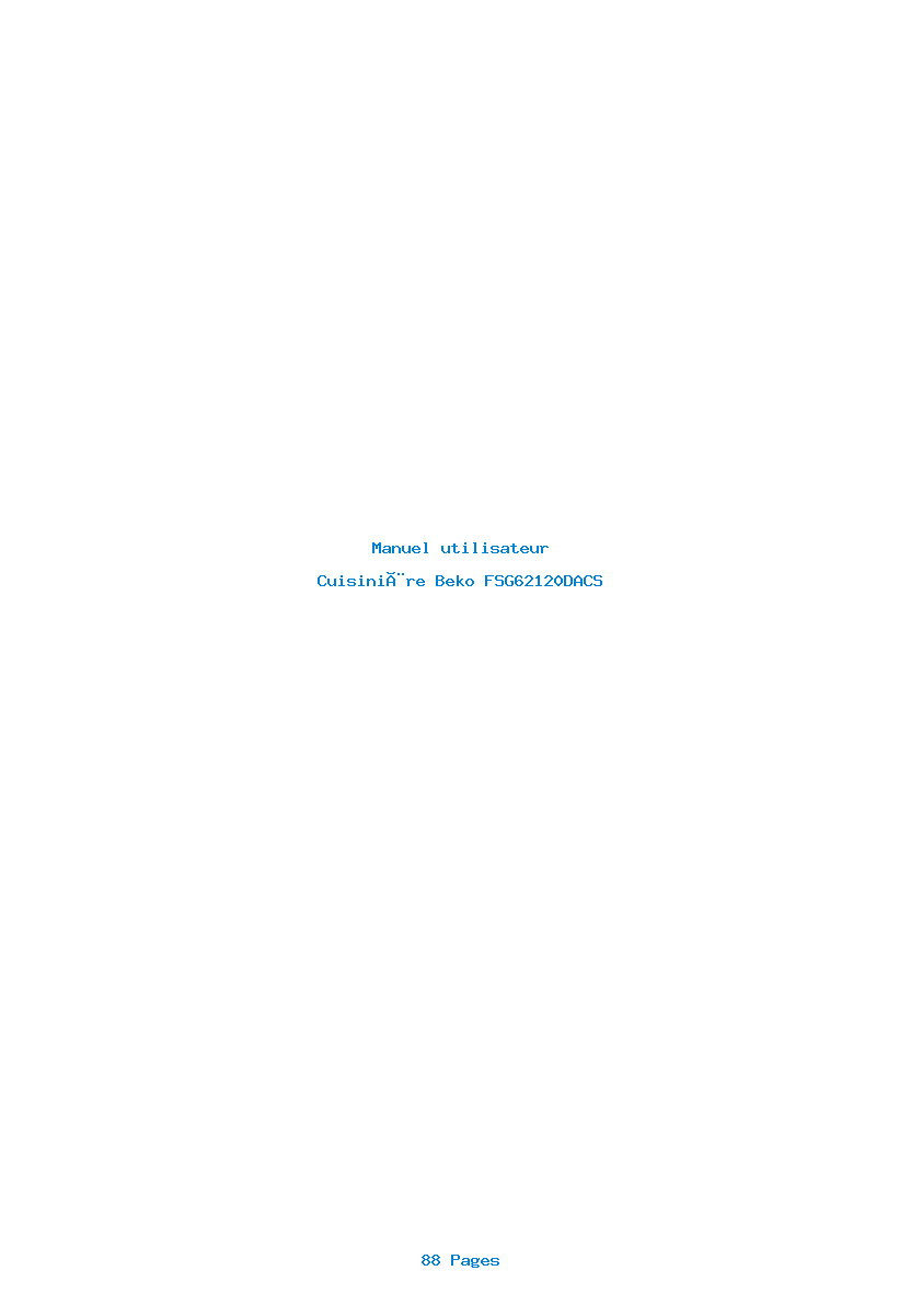 Page 1 de la notice Manuel utilisateur Beko FSG62120DACS