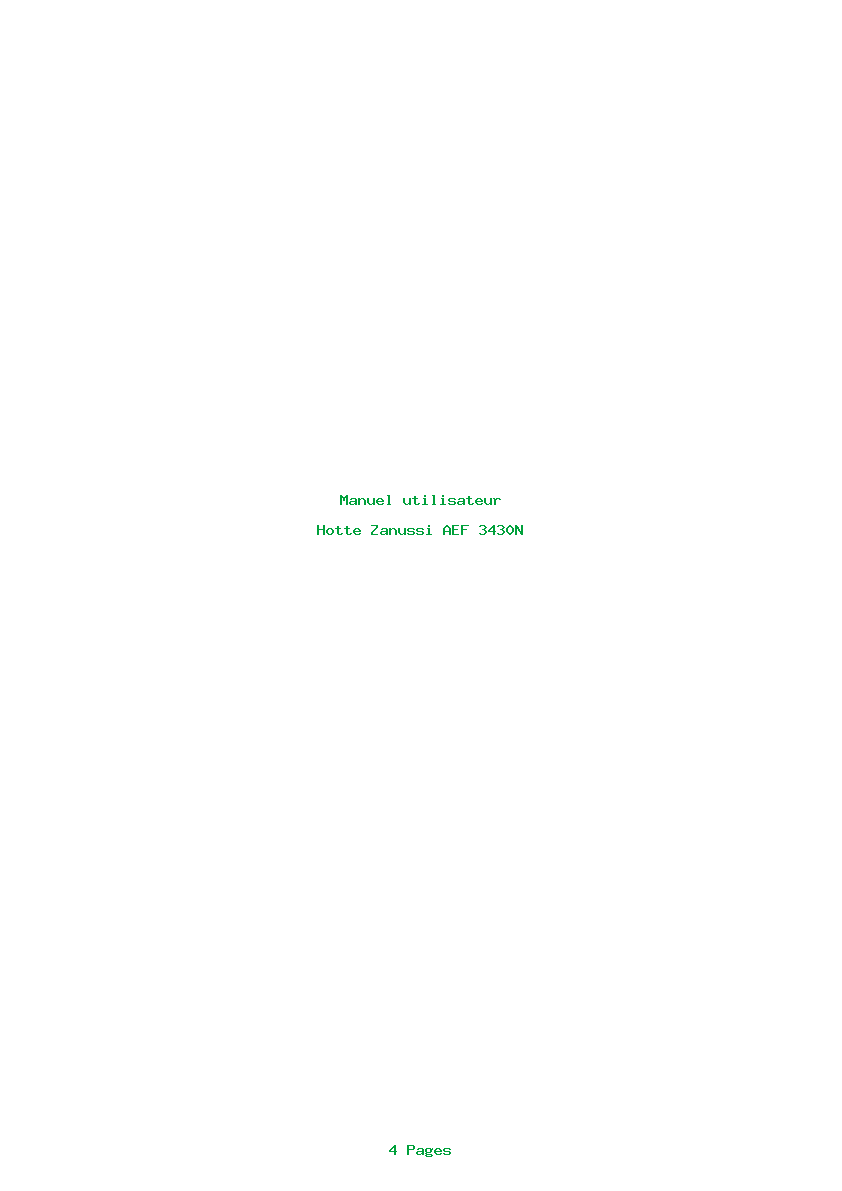 Page 1 de la notice Manuel utilisateur Zanussi AEF 3430N
