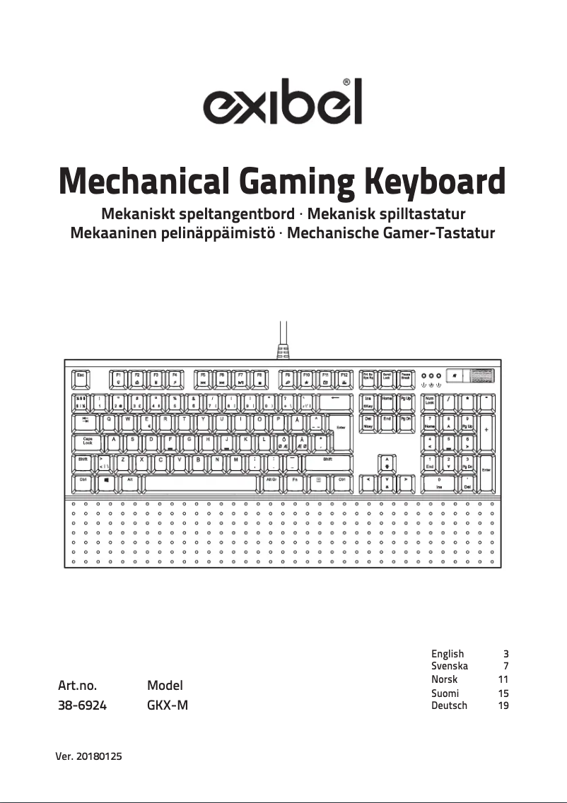 Page 1 de la notice Manuel utilisateur Exibel GKX-M