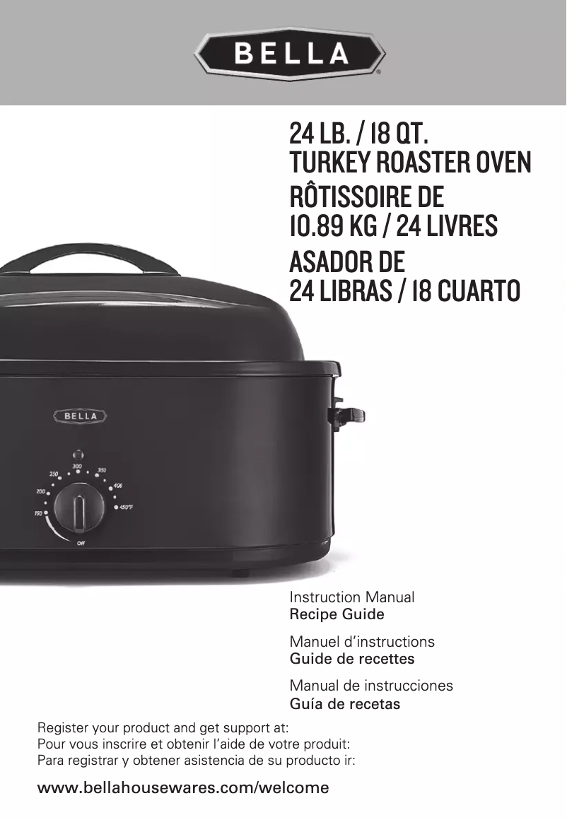 Page 1 de la notice Manuel utilisateur Bella 18qt Turkey Roaster