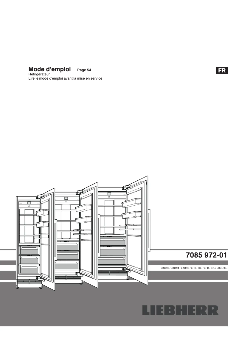 Page 1 de la notice Manuel utilisateur Liebherr ERBdi 9971
