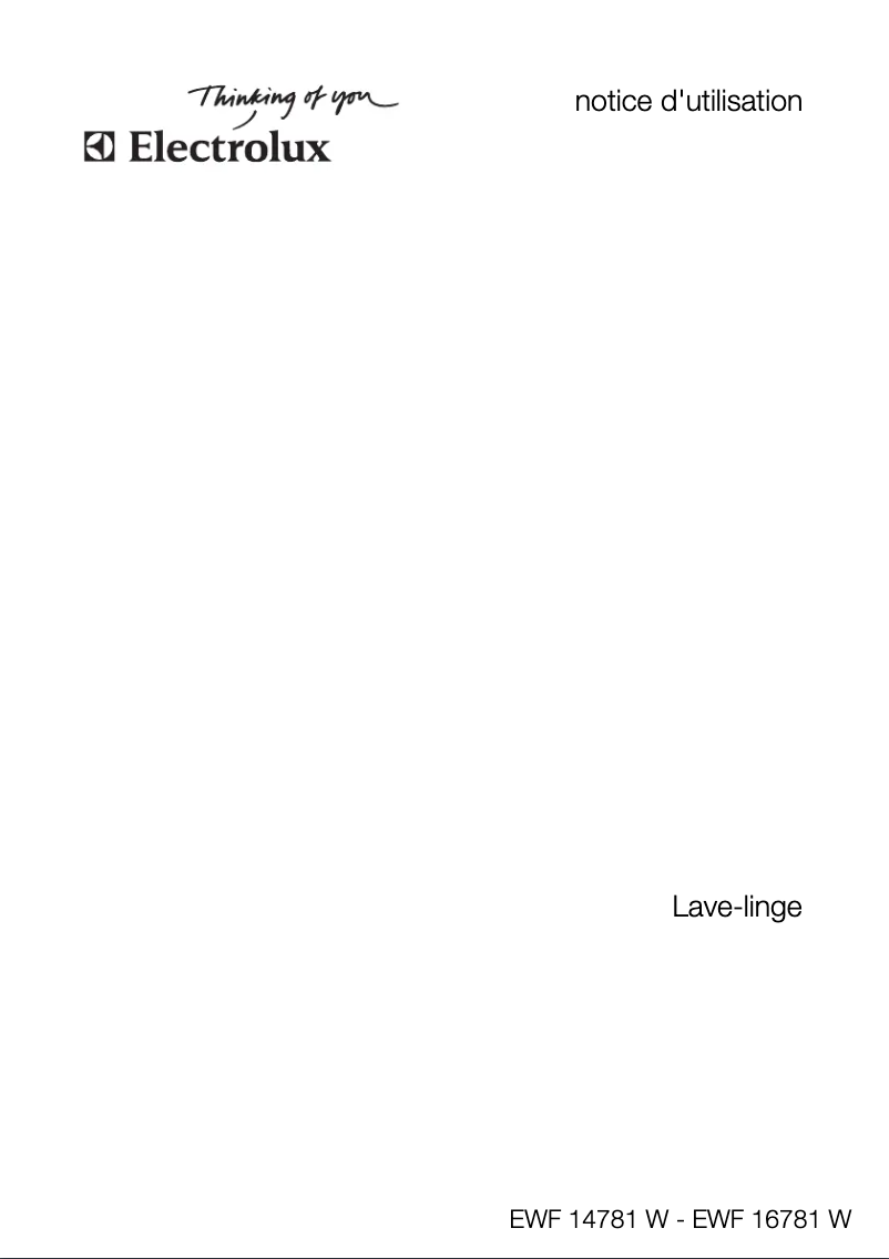 Page 1 de la notice Manuel utilisateur Electrolux EWF 14781 w