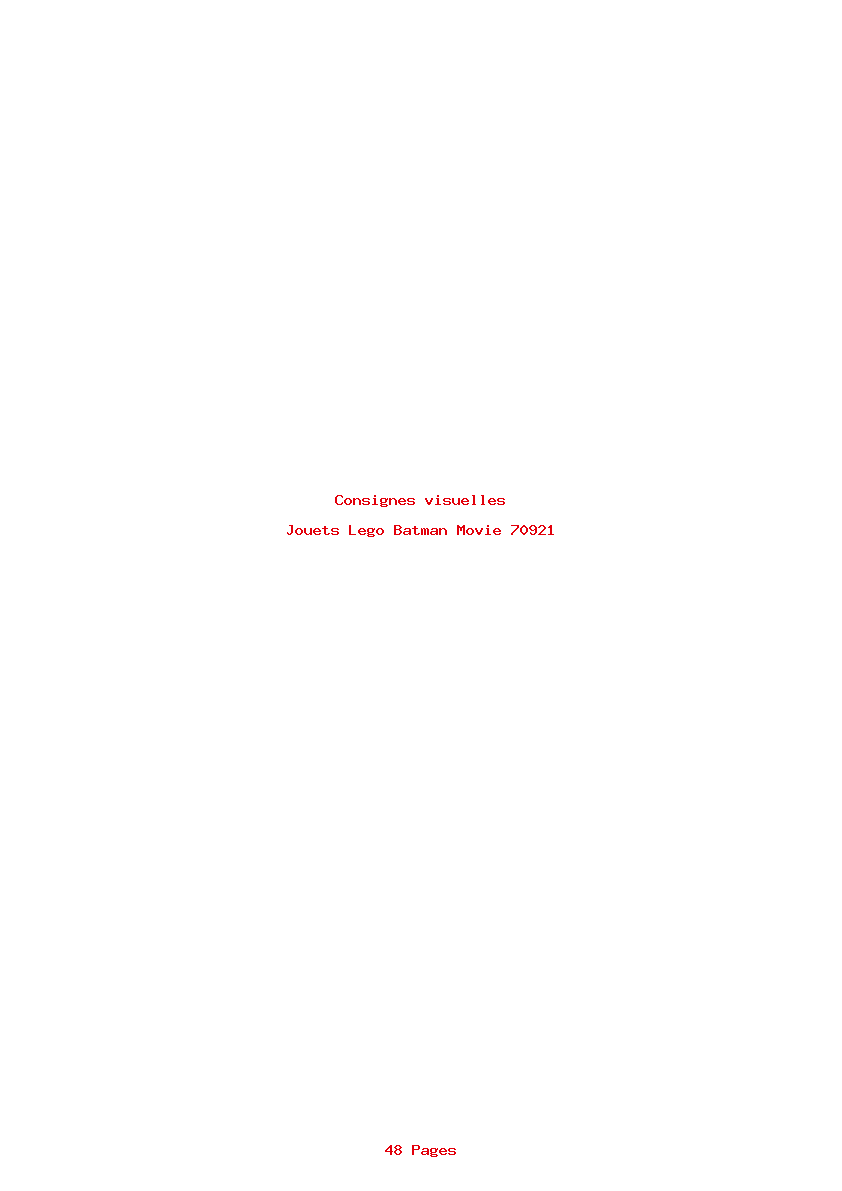 Page 1 de la notice Consignes visuelles Lego Batman Movie 70921