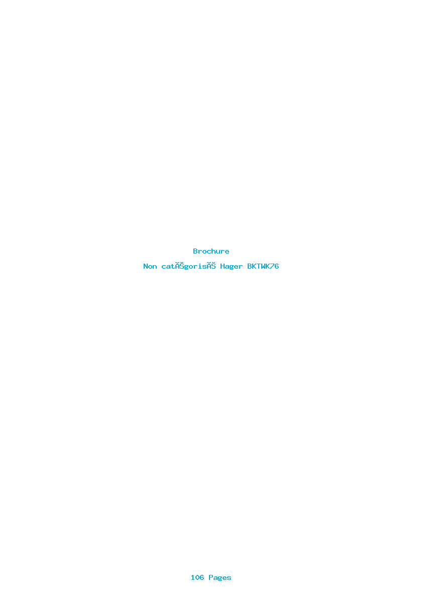 Page 1 de la notice Brochure Hager BKTWK76