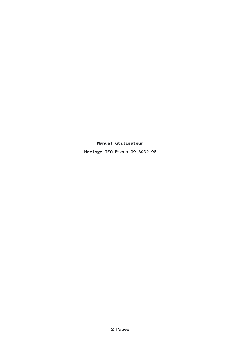 Page 1 de la notice Manuel utilisateur TFA Picus 60.3062.08
