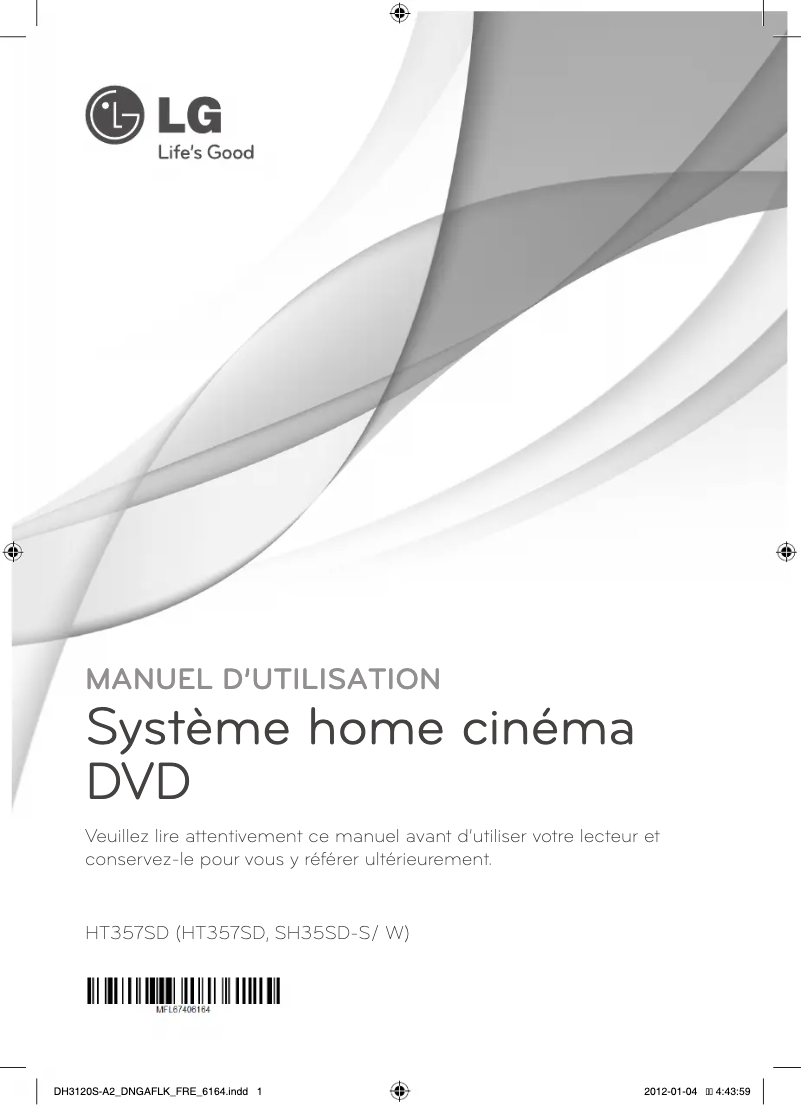 Page 1 de la notice Manuel utilisateur LG HT357SD