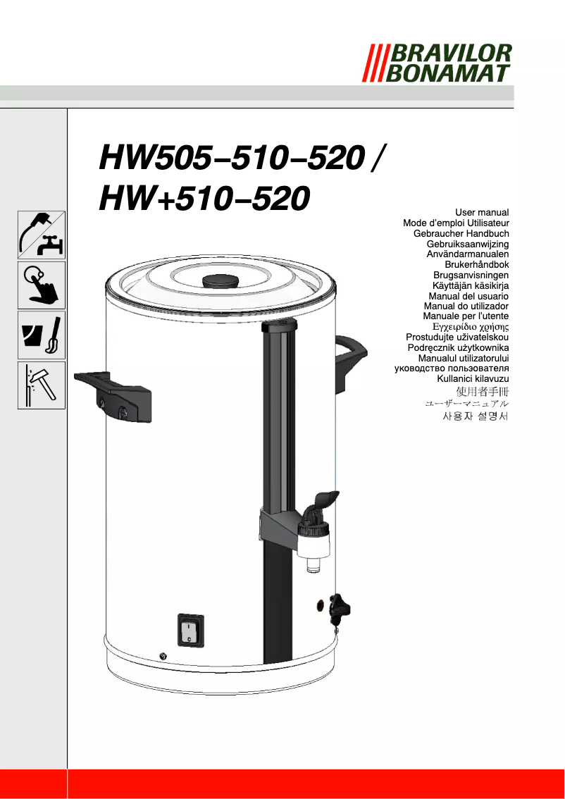 Page 1 de la notice Manuel utilisateur Bravilor Bonamat HW505