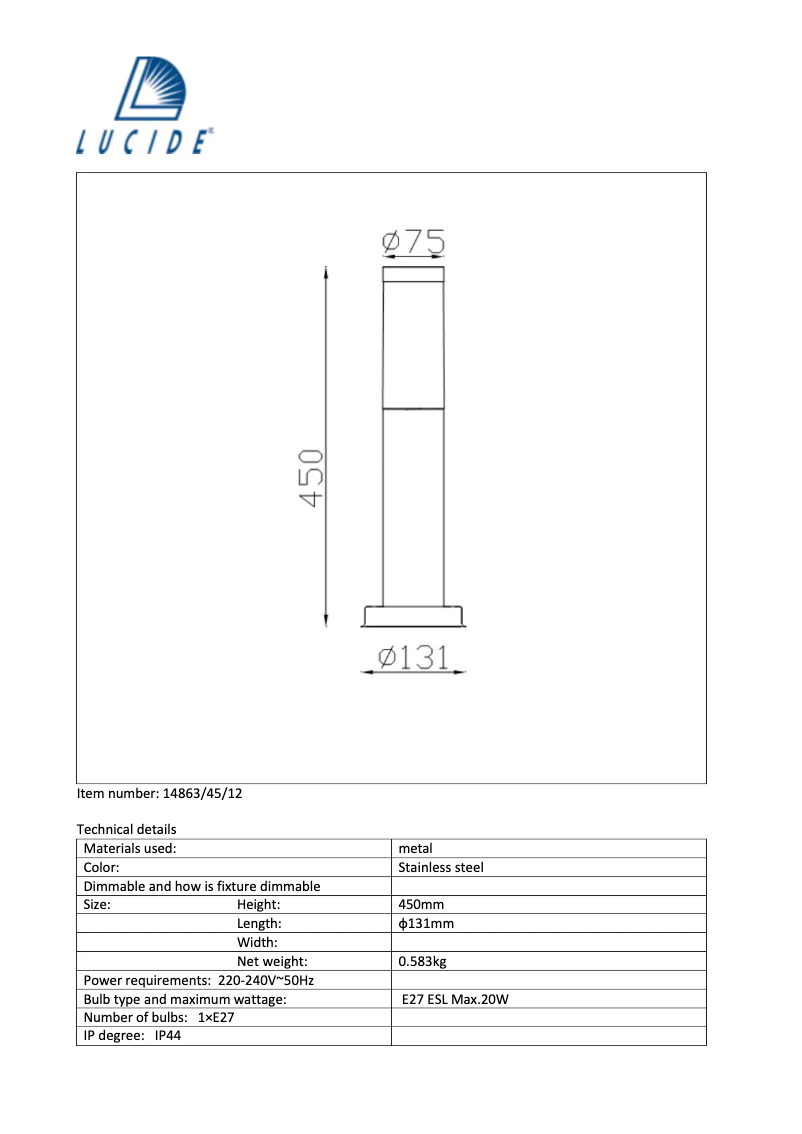 Página 1 del manual Manual de usuario Lucide Kibo