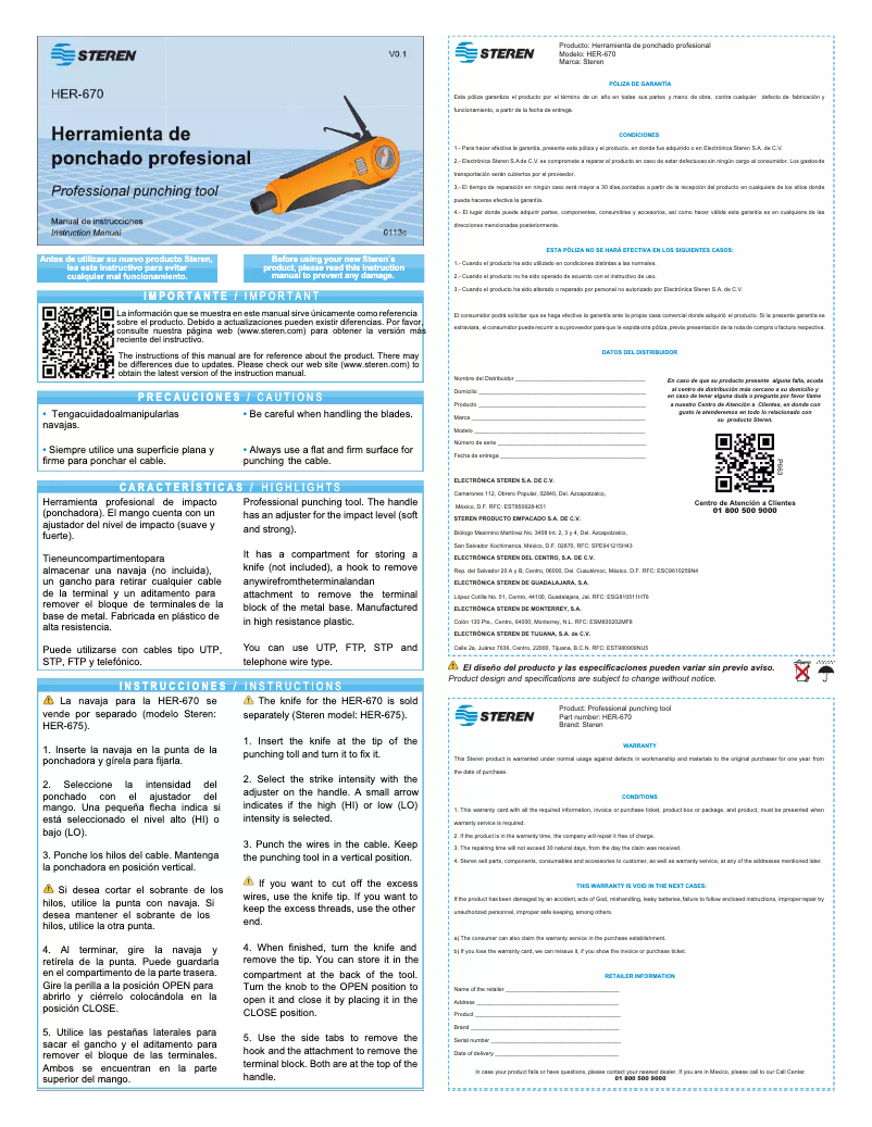 Page 1 de la notice Manuel utilisateur Steren HER-670